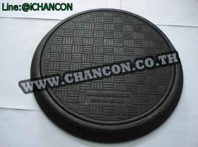 FRP Manhole Cover 600 x 720 x 50 mm., 1.5tons. grey color