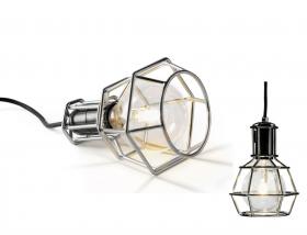 โคมไฟกรงเหล็กชุปโครเมียม Work Lamp