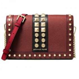 ขาย MICHAEL KORS Jet Set Large Studded Saffiano Leather Crossbody Bag
