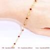 สร้อยข้อมือพลอยทับทิม พลอยแท้สลับเพชรสวิส ทั้งเส้น ตัวเรือนทองคำแท้ 90% ข้อมือสไตล์มินิมอลน่ารัก มีใบรับประกันจากทางร้าน