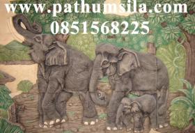 ช้างมงคล 3 เชือก 120*90 cm  