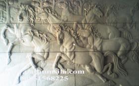 ม้า 8 เซียน 150*100 cm  Horse Sandstone   สีทราย สีฝุ่น สีอคริลิค