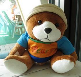 S001 หมี Bear ใส่หมวก 8 นิ้ว