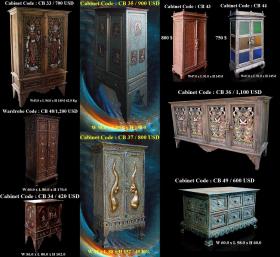 ขายตู้เก็บของสไตล์ไทย ขายโต๊ะเก้าอี้ลายไทย สวยงามมากค่ะ Thai Art Furniture