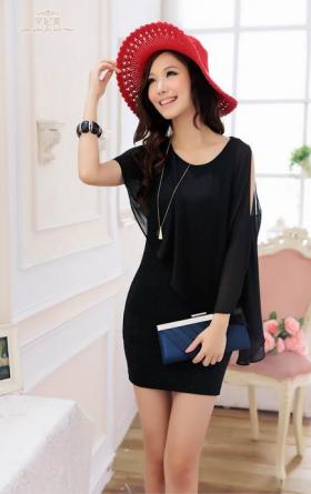 *พร้อมส่ง* ชุดเดรสสีดำ แบบสุดสวย มีเข็มขัด (dressuphouse รหัส 365)