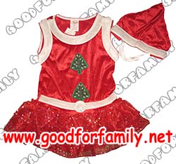 ชุดแฟนซี กระโปรงไม่มีแขน-ผ้าโพกศีรษะ ซานตารีน่า สีแดง คริสตมาส santa Christmas x’mas เสื้อผ้าเด็ก แซก แซ็ก  แต่งแฟนซี รหัส fcysan057