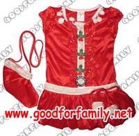 ชุดแฟนซี กระโปรง Santa ซานตาครอส แซนตา ซานตารีน่า สีแดง คริสตมาส Christmas x’mas เสื้อผ้าเด็ก แซก แซ็ก  แต่งแฟนซี รหัส fcysan044