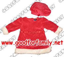 ชุดแฟนซี Santy กระโปรง-หมวก เด็กหญิง Weekend ผ้านุ่ม สีแดง อายุ 0-3 เดือน เสื้อผ้าเด็ก  แต่งแฟนซี fancy santa แซนตี้ ซานตารีน่า รหัส fcysan051