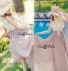 *พร้อมส่ง* เสื้อผ้าแฟชั่น Lady Ribbon เซ็ตเสื้อ-กระโปรงยาวสีชมพูตุ่นพริ้วสวย (dressuphouse รหัส LRD293)