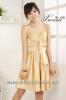 *พร้อมส่ง* ชุดเดรส ชุดราตรีสีหลืองทอง สายเดี่ยว สำหรับใส่ออกงานสวยหรู (dressuphouse รหัส 384)