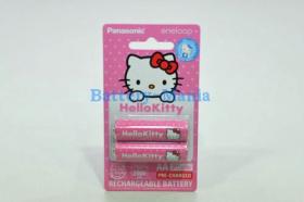 Panasonic Eneloop Hello Kitty AA pack 2 ก้อน ชาร์จ 2100 ครั้ง น่ารักฟรุ้งฟริ้งสุด ๆ 