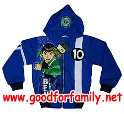 เสื้อกันหนาวเด็ก ฮู้ด Ben10 สีน้ำเงิน ผ้าวอร์ม เบนเทน เบ็นเท็น jacket แจ็กเก็ต แจกเกต เสื้อผ้าเด็ก hood เสื้อแขนยาว รหัส jckben132