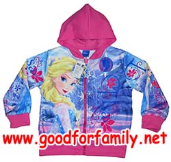 เสื้อกันหนาวเด็ก Frozen Jacket โฟรเซ่น สีชมพู-ฟ้า ฮู้ด hood anna elsa อันนา เอลซ่า แจกเกต แจ็กเก็ต เสื้อผ้าเด็ก เสื้อแขนยาว รหัส jckfro011
