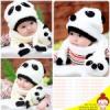 หมวกเด็กเล็ก ลายลูกหมีแพนด้า สีขาว -