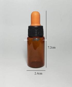 ขวด10CCบาง สีชา ชุดหยด ขวดแก้วสีชาขนาด10cc พร้อมชุดหยดหลอดแก้ว