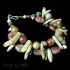 B001 สร้อยข้อมือหินสีหินมงคล หินแแจสเปอร์ สีเอิร์ธโทน (แถมต่างหูเข้าชุด)