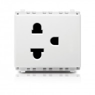 Philips เต้ารับเดี่ยว แบบมีกราวด์ ฟิลิปส์ รุ่นลีฟ LeafStyle Simplex 2P+E US-EU socket