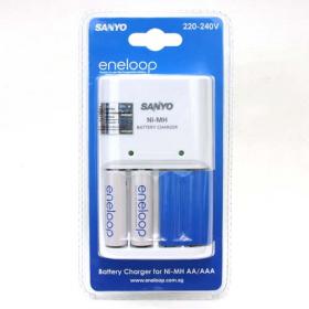 เครื่องชาร์จ Sanyo Eneloop Charger 10 ชั่วโมงเต็ม +ถ่าน Eneloop ขนาด AA 2 ก้อน จัดส่งไปรษณีย์ฟรี