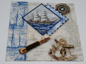 กระดาษ Paper Napkins เดคูพาจ Decoupage ลายแผนที่เดินเรือ
