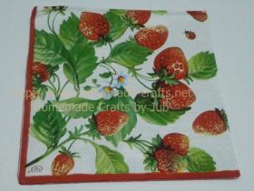 กระดาษ Paper Napkins เดคูพาจ Decoupage ลายสตรอเบอรี่