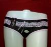 กางเกงในเอวต่ำ สะโพก size 34-37 นิ้ว ประดับด้วยลายลูกไม้ผ้านิ่ม และยืด เนื้อผ้า cotton ใส่สบาย หวานน่ารักค่ะ - สีดำ