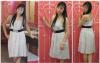 ขาย :: เดรสผ้าฝ้ายลายสก็อตสีขาว-เทา