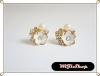 Earring - White flower -