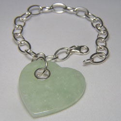 สร้อยข้อมือหยกแท้ ตัวเรือนเงินแท้ 925 STERLING SILVER BRACELET WITH NATURAL JADE สวยๆ 