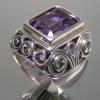 แหวนแอเมทิสต์แท้ ตัวเรือนเงินแท้ 925 STERLING SILVER RING WITH NATURAL AMETHYST