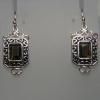 ต่างหูสโมคกี้ควอทซ์แท้ ตัวเรือนเงินแท้ 925 STERLING SILVER EARRINGS WITH NATURAL SMOKY