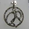 จี้มาร์คาไซต์แท้ ตัวเรือนเงินแท้ 925 STERLING SILVER PENDENT WITH NATURAL MARCASITE