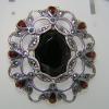 จี้นิลและโกเมนแท้ ตัวเรือนเงินแท้ 925 STERLING SILVER PENDENT WITH NATURAL ONYX