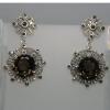ต่างหูสโมคกี้ควอทซ์แท้ ตัวเรือนเงินแท้ 925 STERLING SILVER EARRINGS WITH NATURAL SMOKY