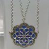 สร้อยคอพร้อมจี้บลูอะเกตแท้ ตัวเรือนเงินแท้ 925 SILVER PENDENT NECKLACE WITH BLUE AGATE