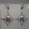 ต่างหูแอเมทิสต์แท้ ตัวเรือนเงินแท้ 925 STERLING SILVER EARRINGS WITH NATURAL AMETHYST