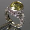 แหวนเลมอนควอทซ์แท้ ตัวเรือนเงินแท้ 925 STERLING SILVER RING WITH NATURAL LEMON QUARTZ
