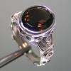 แหวนสโมคกี้ควอทซ์แท้ ตัวเรือนเงินแท้ 925 STERLING SILVER RING WITH NATURAL SMOKY QUARTZ