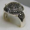 แหวนมาร์คาไซต์แท้ ตัวเรือนเงินแท้ 925 STERLING SILVER RING WITH NATURAL MARCASITE
