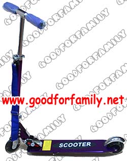 Scooter สกู้ดเตอร์ 2 ล้อ รถขาไถ อลูมิเนียม รับน้ำหนัก 80 กก. ล้อ 4 นิ้ว สีม่วง สายสะพาย ของเล่นเด็ก รหัส sco001_pu