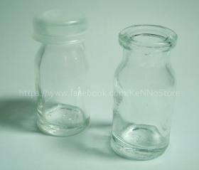 ขวดแก้วฝาปิดพลาสติก กันน้ำหก ขนาด 7 cc หนา