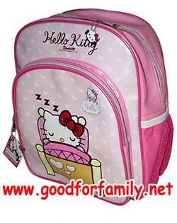กระเป๋าเป้เด็ก 14 นิ้ว Hello Kitty Sanrio สีชมพูอ่อน(เตียง) เฮลโล คิตตี้ ซานริโอ กระเป๋านักเรียน กระเป๋าเด็ก กระเป๋าสะพายเด็ก รหัส bckpckkit023