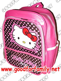 กระเป๋าเป้ 14 นิ้ว Hello Kitty Sanrio สีชมพู-ดำ เฮลโล คิตตี้ กระเป๋านักเรียน กระเป๋าสะพายหลัง กระเป๋าเด็ก กระเป๋าใส่ของ รหัส bckpckkit015