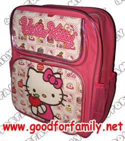 กระเป๋าเป้ 15 นิ้ว Hello Kitty สีชมพูเข้ม(แอ๊ปเปิ้ล) เฮลโล คิตตี้ กระเป๋านักเรียน กระเป๋าสะพายหลัง กระเป๋าเด็ก กระเป๋าใส่ของ รหัส bckpckkit005