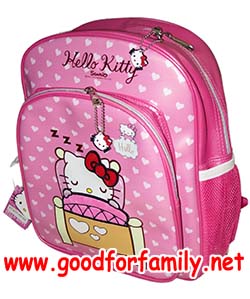 กระเป๋าเป้เด็ก 14 นิ้ว Hello Kitty Sanrio สีชมพูเข้ม(เตียง) เฮลโล คิตตี้ ซานริโอ กระเป๋านักเรียน กระเป๋าเด็ก กระเป๋าสะพายเด็ก รหัส bckpckkit025