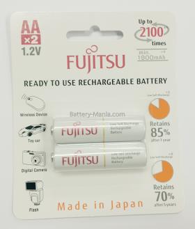 ถ่านชาร์จ AA 2,000 mAh (แพ็ค2ก้อน) ขาว Fujitsu HR-3UTCEX