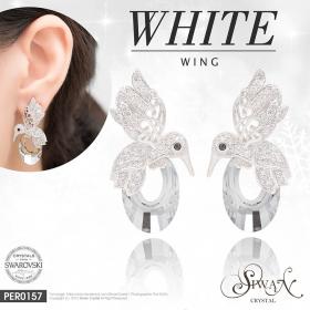 ต่างหูคริสตัล Swarovski® White Wing by Siwan Crystal
