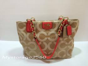 ขาย Coach Coach OP Art Signature Madison Sateen Tote Bag