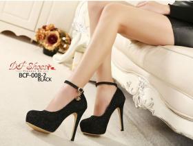 DF064-BCF-008-2 รองเท้าส้นสูงนำเข้า รัดข้อ