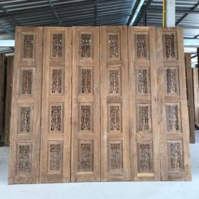 บานเฟี้ยมฉลุลายต้นไผ่ชุด 6 บาน 38x206 cm