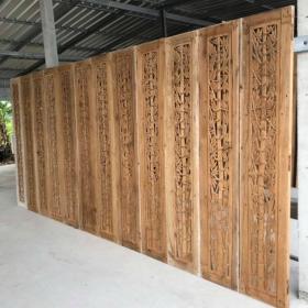 บานเฟี้ยมฉลุลายต้นไผ่ชุด 12บาน 38x210 cm